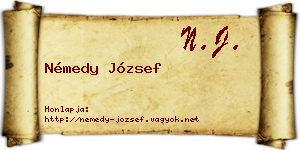 Némedy József névjegykártya